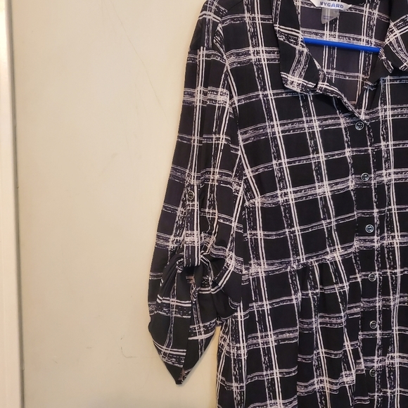 Nygard Black and White Sheer Blouse Top - Picture 3 of 4